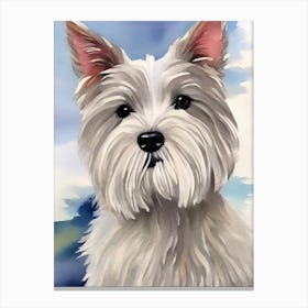 West Highland White Terrier 2 Watercolour dog Canvas Print