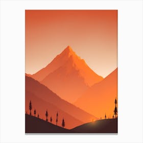Misty Mountains Vertical Composition In Orange Tone 245 Canvas Print