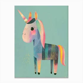 Rainbow Pastel Unicorn Storybook Style 4 Canvas Print