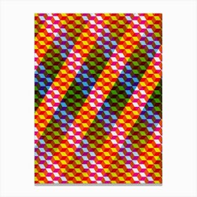 Shifting Cubes Colourful Canvas Print