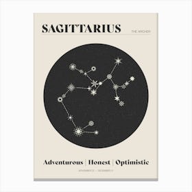 Astrology Constellation - Sagittarius Canvas Print