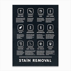 Stain Removal Instruction With Boho Style Laundry And Stylish   Canvas Print