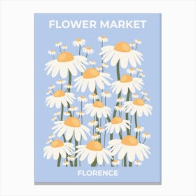 Flower Market Florence Blue Canvas Print