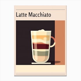 Latte Macchiato Midcentury Modern Poster Canvas Print
