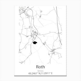 Roth,Germany Minimalist Map Leinwandbilder