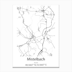 Mistelbach,Austria Minimalist Map Canvas Print