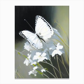 Marbled White Butterfly Oil Painting 1 Canvas Print