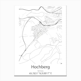 Hochberg,Germany Minimalist Map Canvas Print