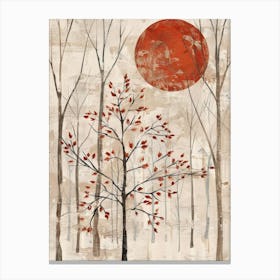 Red Tree In The Woods Canvas Print