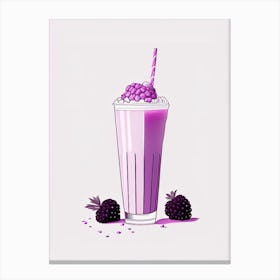 Blackberry Milkshake Dairy Food Minimal Line Drawing 2 Canvas Print