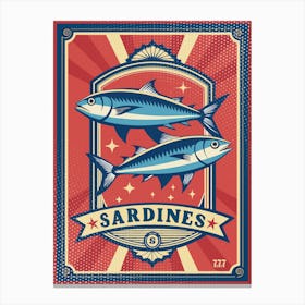 Retro Sardines 80s Canvas Print