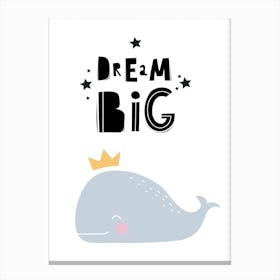 Scandi Dream Big Whale Canvas Print