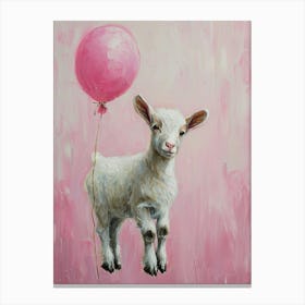 Cute Goat 1 With Balloon Canvas Print