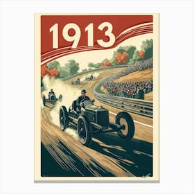 Aihrgdesign A Retro Travel Poster Of The 1913 Grand Prix Race 4b77101d C61f 4f7d Bf92 3babe8c7dd9f 2 Canvas Print