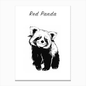 B&W Red Panda Poster Canvas Print