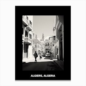 Poster Of Algiers, Algeria, Mediterranean Black And White Photography Analogue 2 Canvas Print