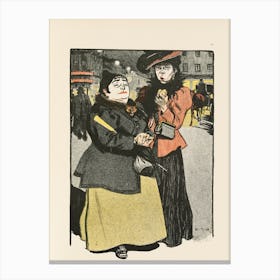 Two Women On The Street Canvas Print