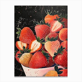 Strawberry Explosion Art Deco Canvas Print