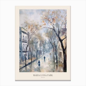 Winter City Park Poster Maria Luisa Park Seville Spain 1 Canvas Print