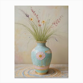 Mosaic Pastel Vase Canvas Print