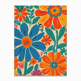 Flowers On A Wall Canvas Print