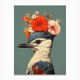 Bird With A Flower Crown Cuckoo 2 Canvas Print