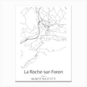 La Roche Sur Foron,France Minimalist Map Canvas Print