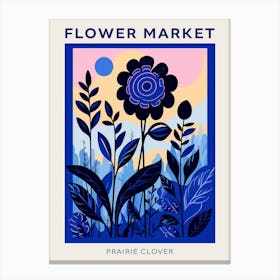 Blue Flower Market Poster Prairie Clover Canvas Print