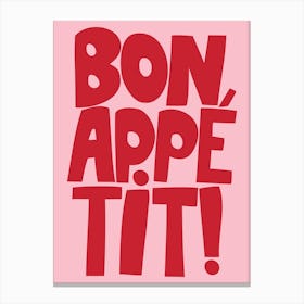 Pink Bon Appetit Canvas Print