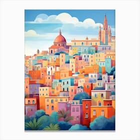 Valletta Malta 3 Illustration Canvas Print