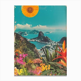 Rio De Janeiro   Floral Retro Collage Style 2 Canvas Print