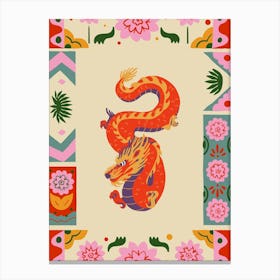 Year Of The Dragon Botanical Canvas Print