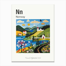 Kids Travel Alphabet  Norway 2 Canvas Print