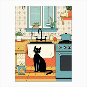 Cat In The Kitchen 1 Canvas Print