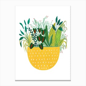 Yellow Potted Plant Canvas Print