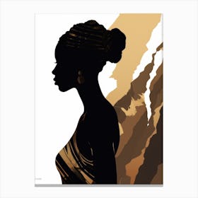 Silhouette Of African Woman 2 Canvas Print