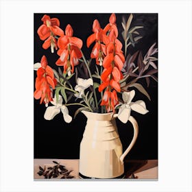 Bouquet Of Monkshood Flowers, Autumn Fall Florals Painting 2 Canvas Print