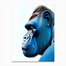 Side Profile Portrait Of A Gorilla Gorillas Decoupage 2 Canvas Print
