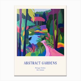 Colourful Gardens Keirunga Gardens New Zealand Blue Poster Canvas Print