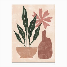 Potted Plants In A Vase Canvas Print