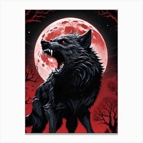 Wolf In The Moonlight 1 Canvas Print