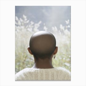 Back View Of A Woman With Bald Head Canvas Print