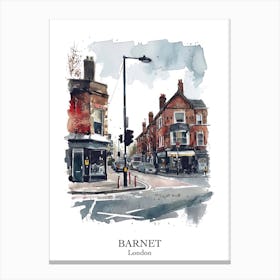 Barnet London Borough   Street Watercolour 4 Poster Canvas Print