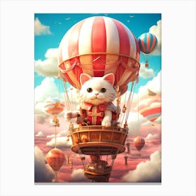 Cat In Hot Air Balloon Canvas Print
