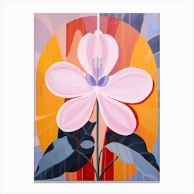 Orchid 1 Hilma Af Klint Inspired Pastel Flower Painting Canvas Print