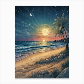 Sunset At The Beach 4 Canvas Print