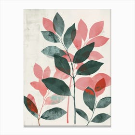 Pink Leaves 7 Canvas Print