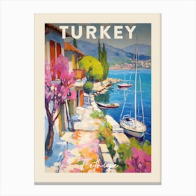 Fethiye Turkey 2 Fauvist Painting  Travel Poster Canvas Print