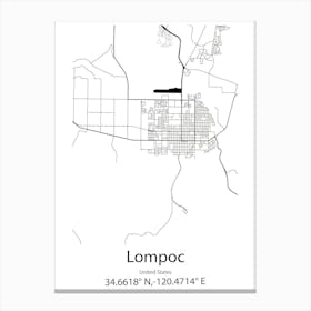 Lompoc,United States Minimalist Map Leinwandbild