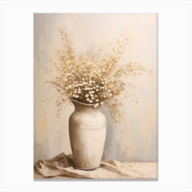 Forget Me Not, Autumn Fall Flowers Sitting In A White Vase, Farmhouse Style 1 Canvas Print